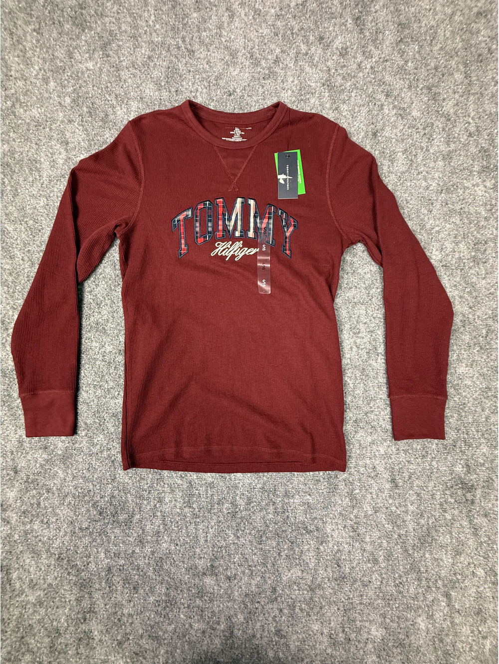 Tommy Hilfiger Men's Burgundy Long Sleeve Thermal Shirt Size